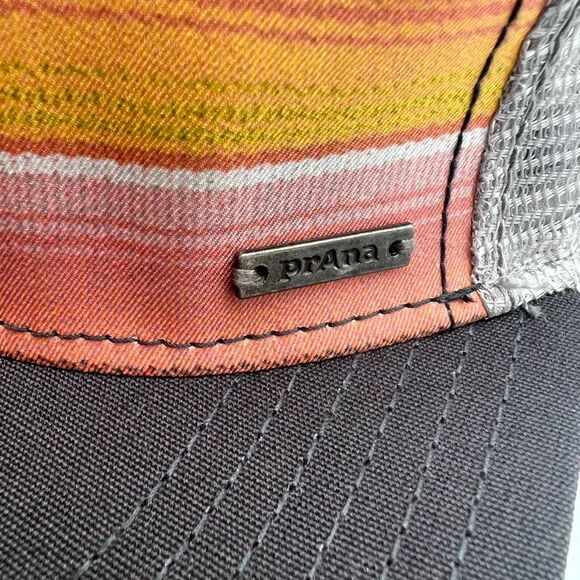 PRANA Hat Men’s One Size Multicolor Striped Flat Brim Vista Trucker - Picture 3 of 9